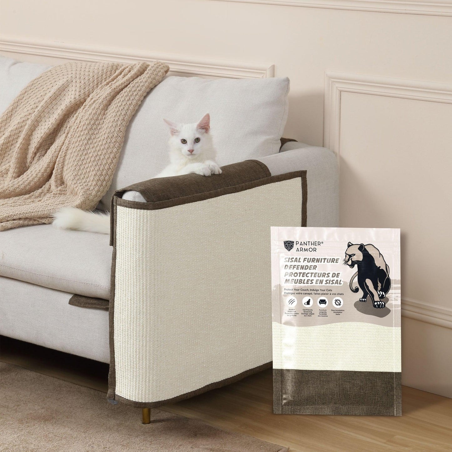 Sisal Scratch Mats for Couch - Panther Armor