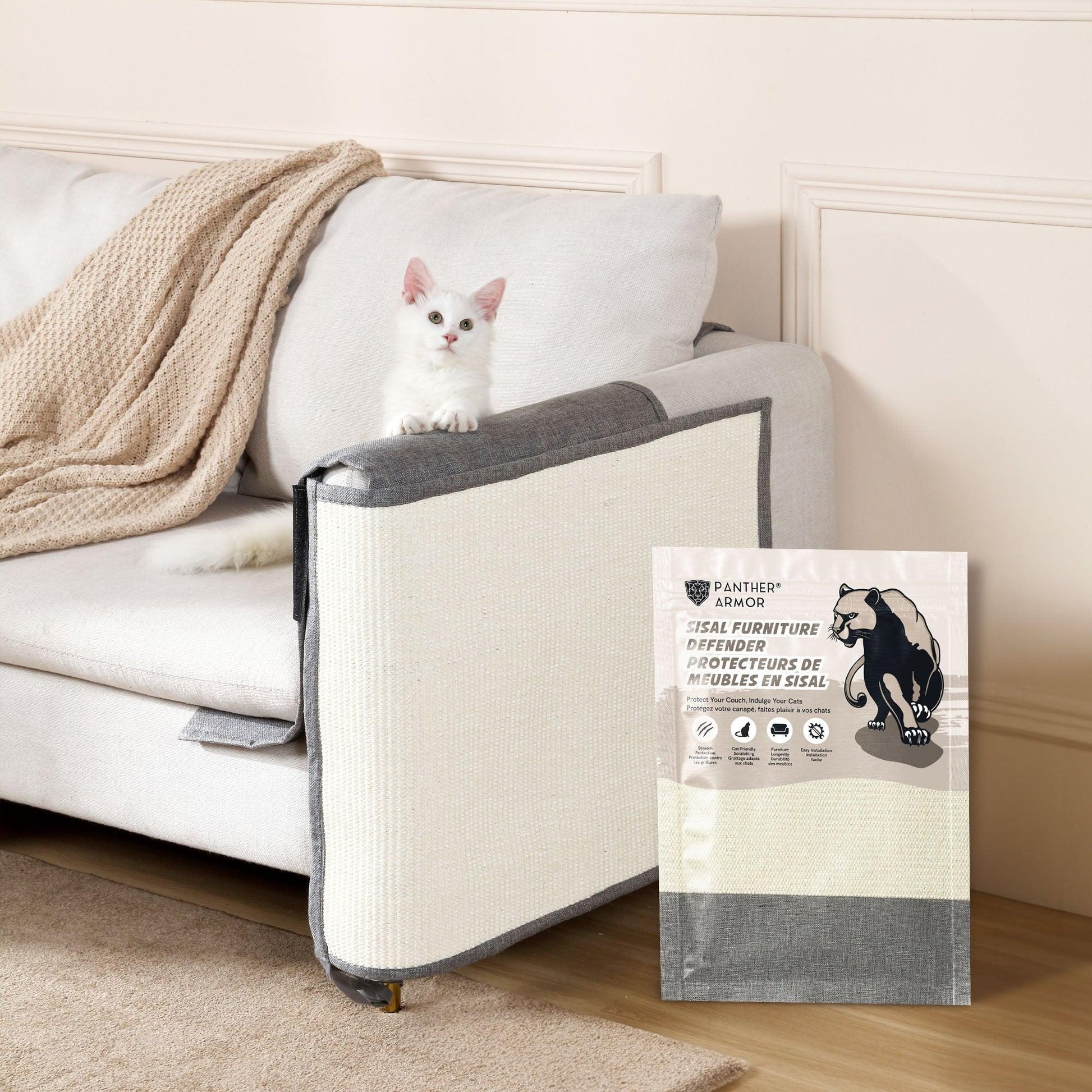 Sisal Scratch Mats for Couch – Panther Armor - Main Image